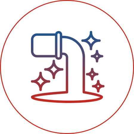 Sparkling clean pipe with stars illustration.