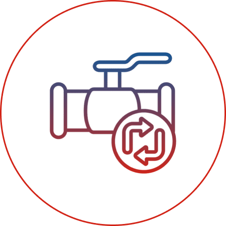 Valve icon with directional arrows symbol.