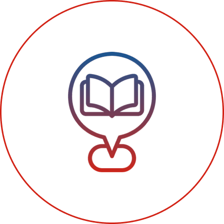 Open book with location pin icon.
